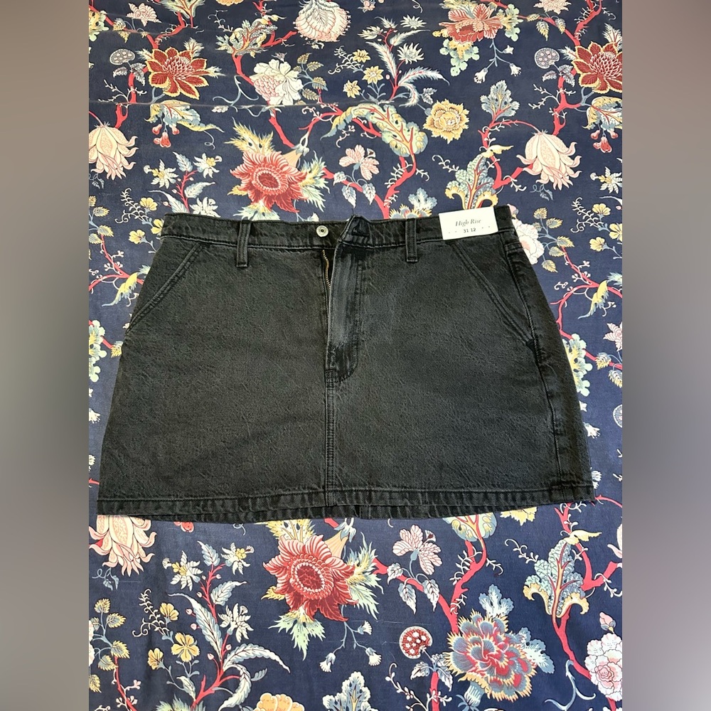 Black Denim Mini Skirt Abercrombie